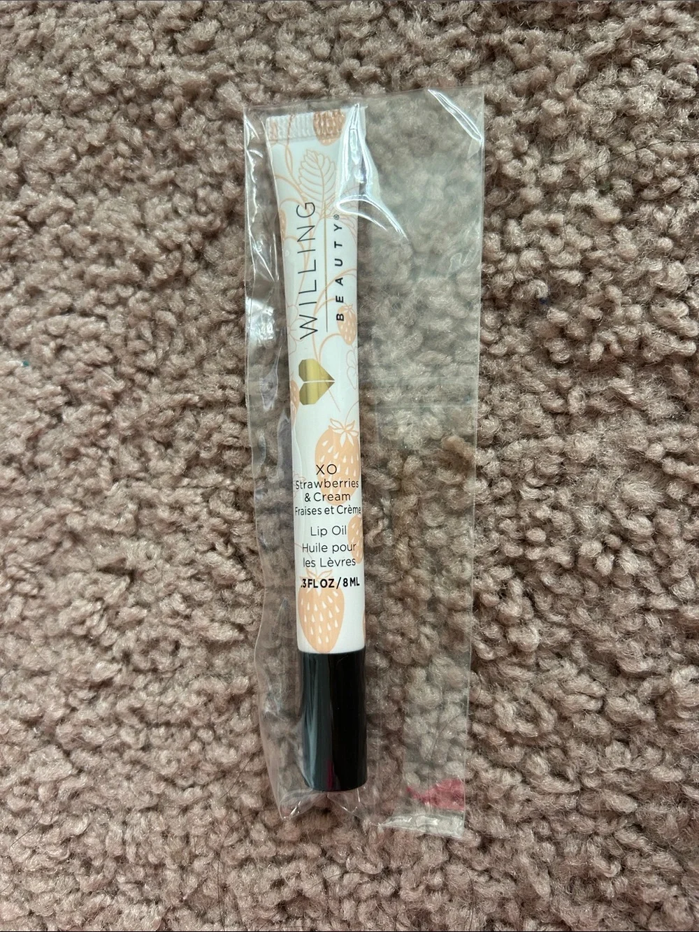 Strawberries & Cream Lip Oil - Cream/Peach